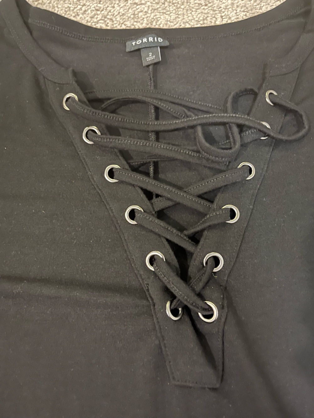 Torrid Size 2 Jersey Lace Up Shift Mini Dress - Picture 5 of 7
